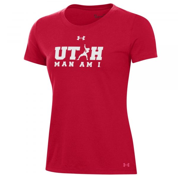 Women's Red Utah Man Tee