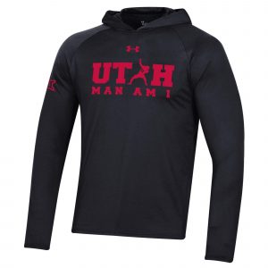 Black Utah Man Long Sleeve Hood
