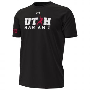 Black Utah Man Tee - Red UMan